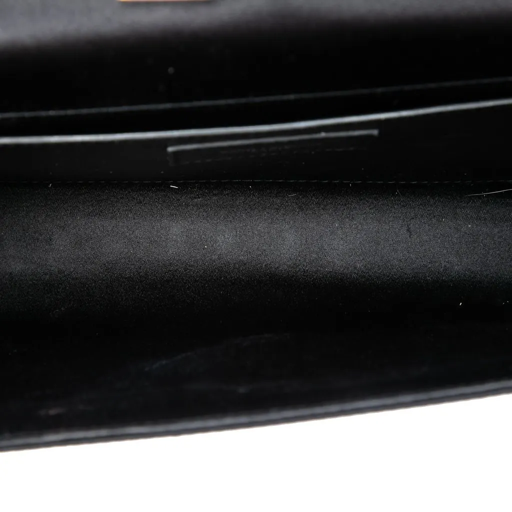 Saint Laurent Small Satin Monogram Kate Zebra Sequin Crossbody Black Very good - Model View