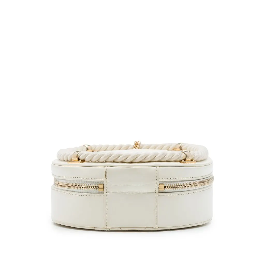 Chanel Crumpled Calfskin En Vogue Round Bag White Leather Very good - Inside View