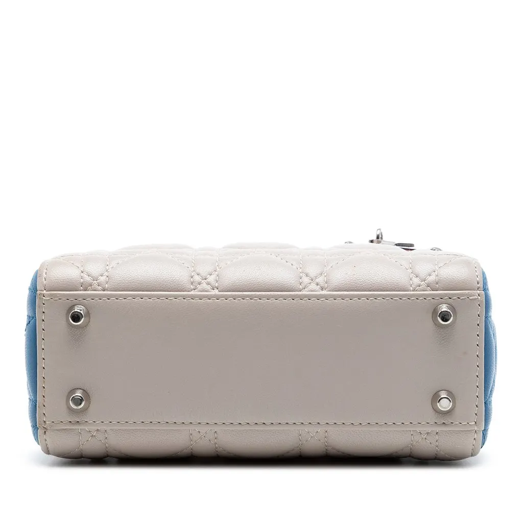 Dior Mini Tricolor Lambskin Cannage Lady Dior Brown Leather Very good - Inside View