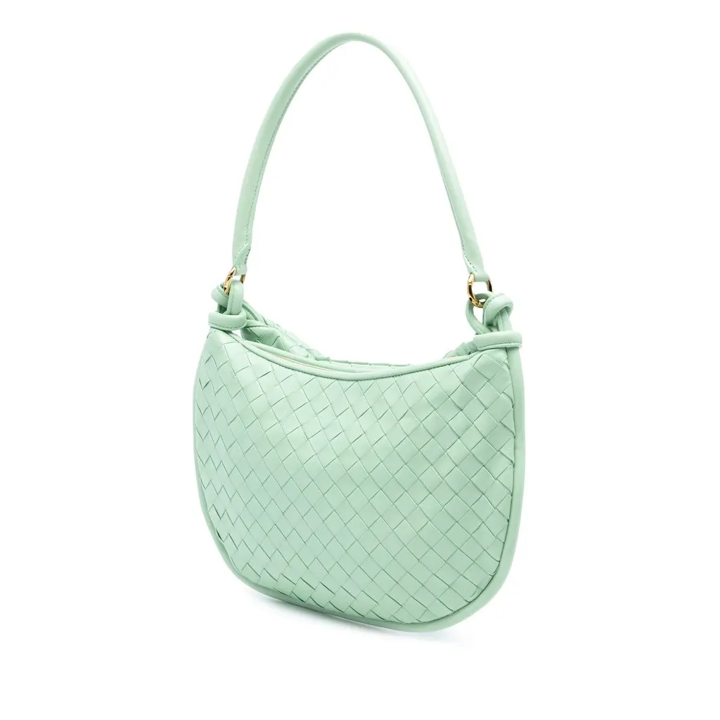 Bottega Veneta Medium Nappa Intrecciato Gemelli Hobo Green Leather Very good - Back View