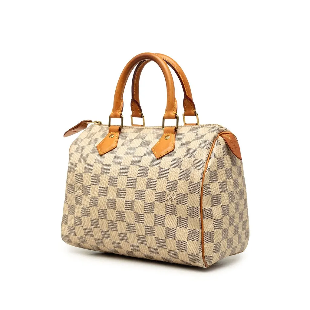 Louis Vuitton Damier Azur Speedy 25 White Good - Back View