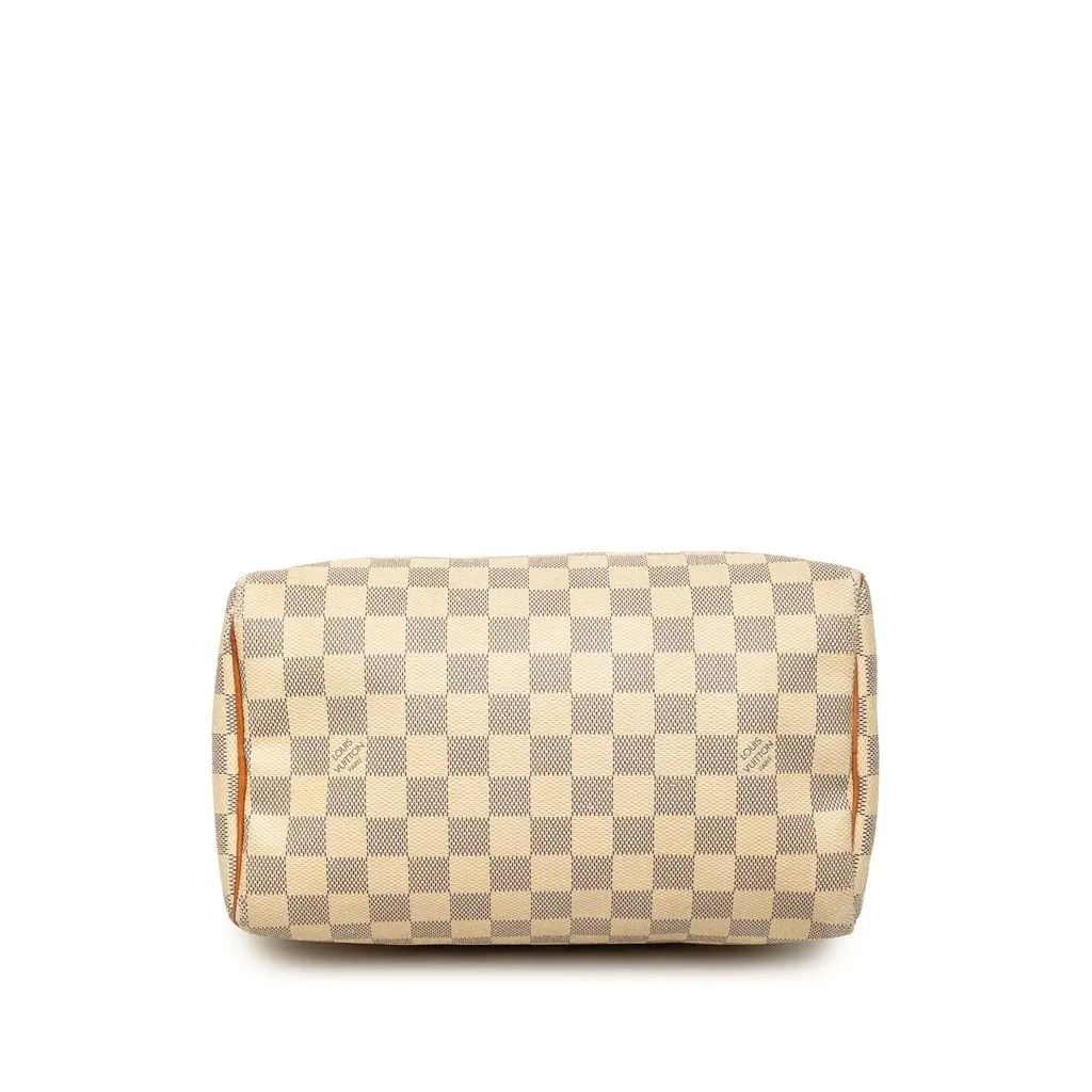Louis Vuitton Damier Azur Speedy 25 White Good - Inside View