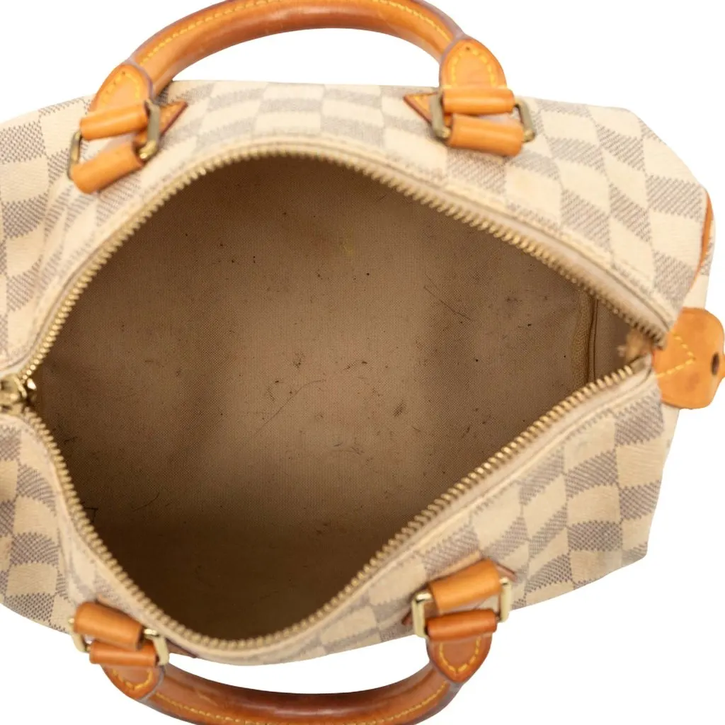 Louis Vuitton Damier Azur Speedy 25 White Good - Model View