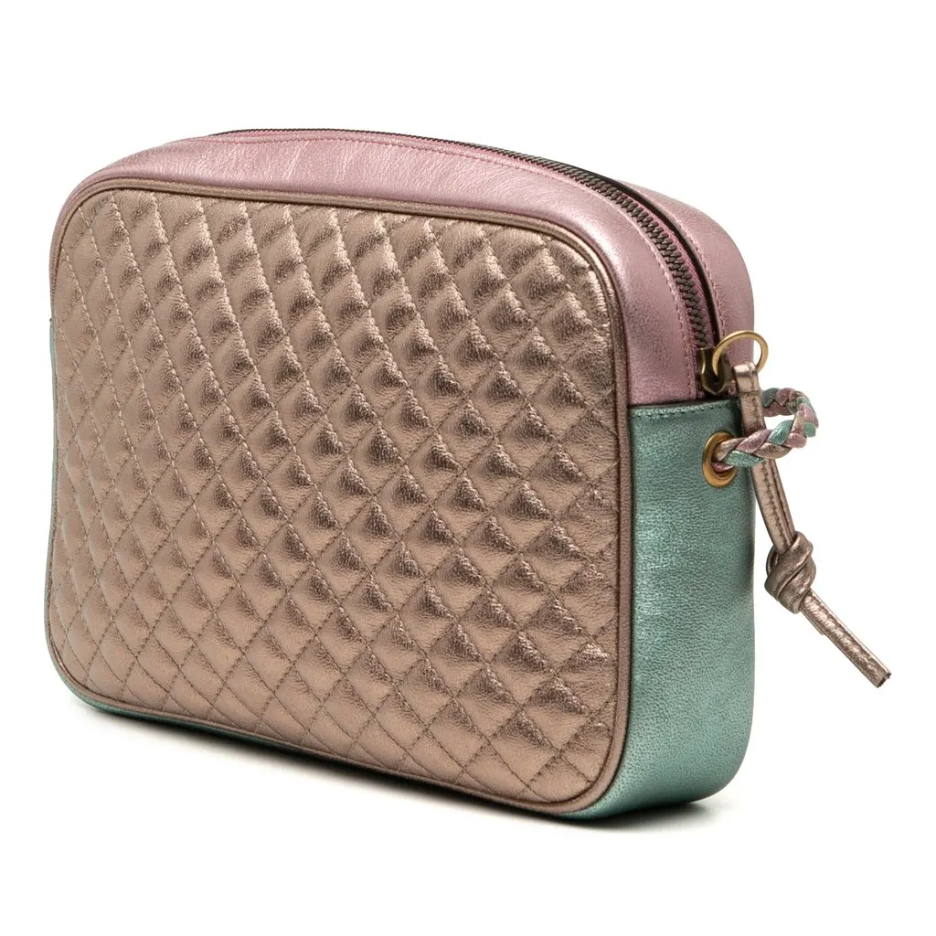 Gucci Laminated Nappa Trapuntata Crossbody Green Leather Very good - Back View