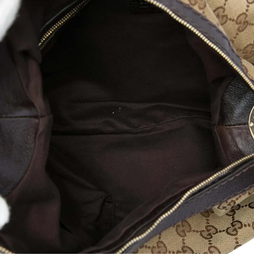 Gucci GG Canvas Charlotte Hobo Beige Good - Model View