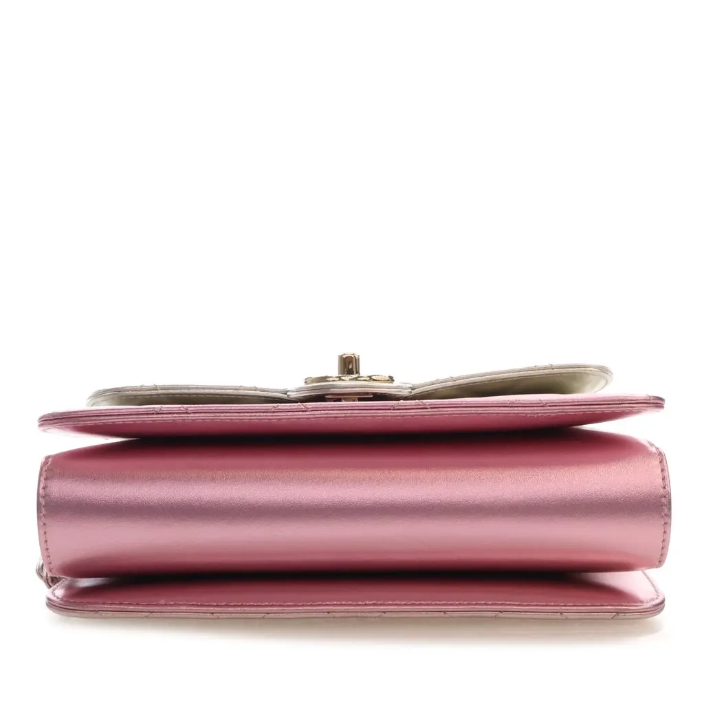 Chanel Large Quilted Gradient Metallic Lambskin Like A Wallet Flap Pink Leather Very good - Inside View