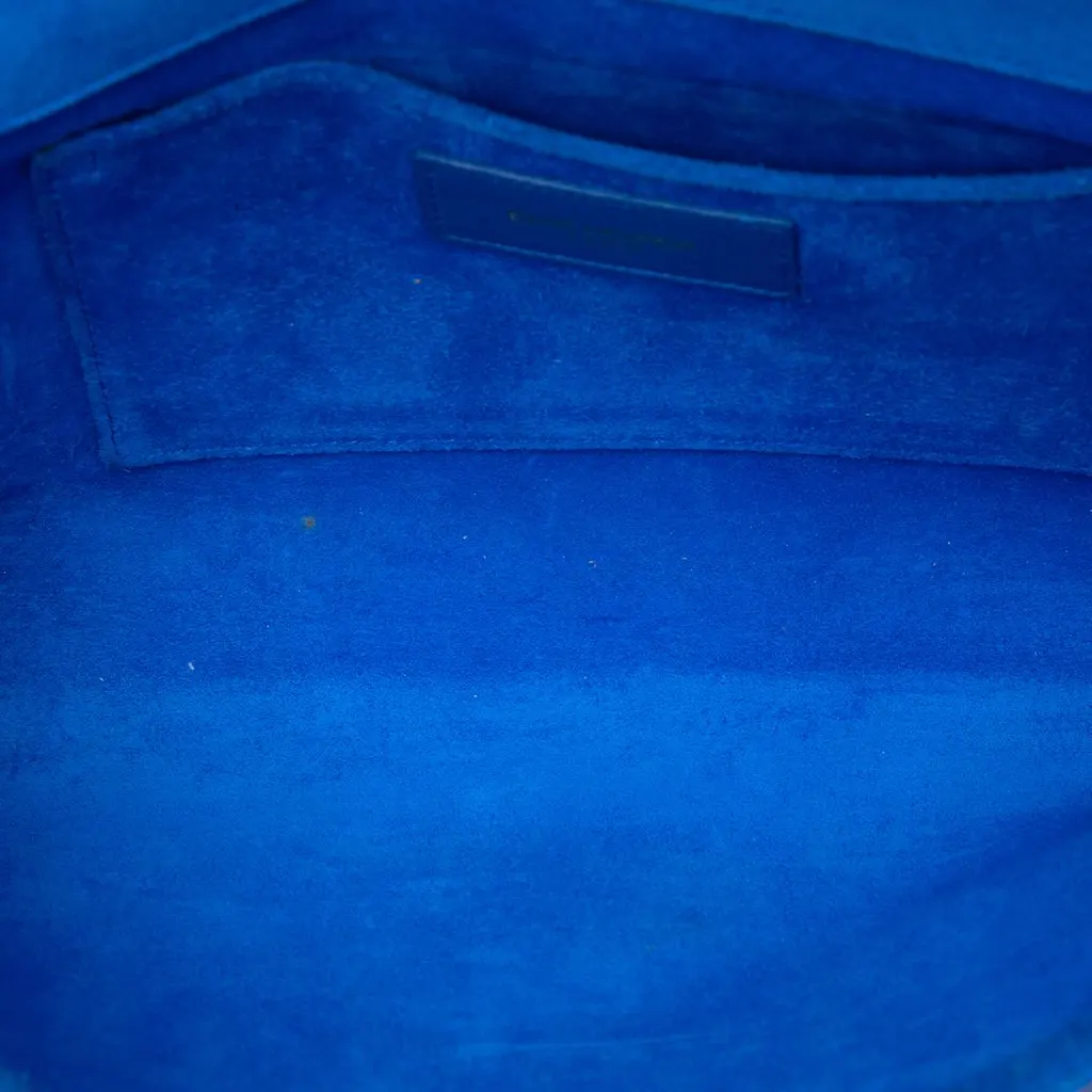Saint Laurent Leather Chyc Ligne Clutch Blue Leather Very good - Model View