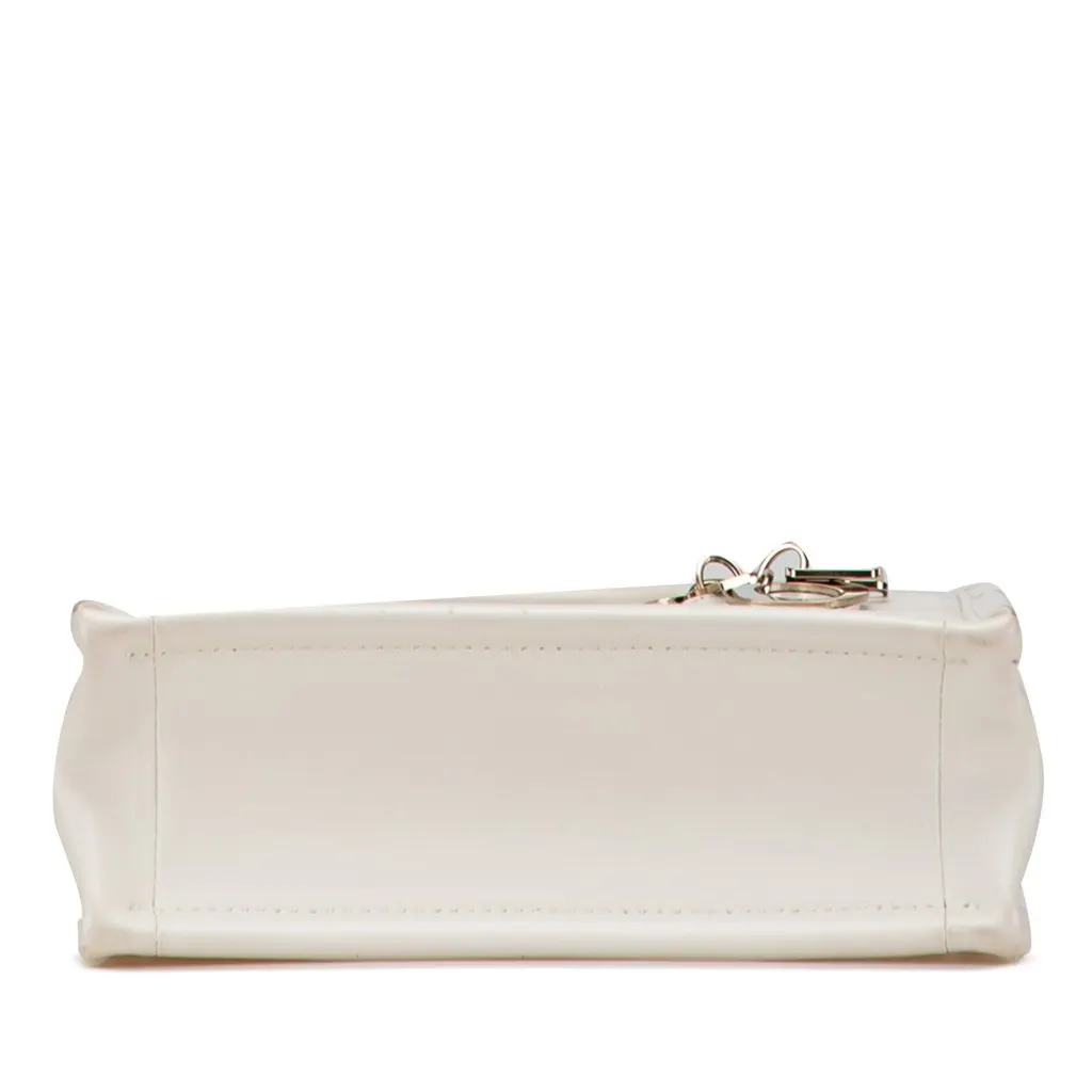 Dior Mini Calfskin Macrocannage Book Tote White Leather Very good - Inside View