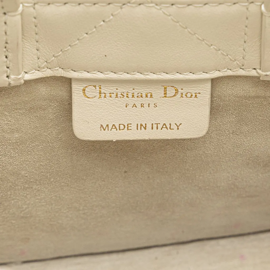Dior Mini Calfskin Macrocannage Book Tote White Leather Very good - Box View