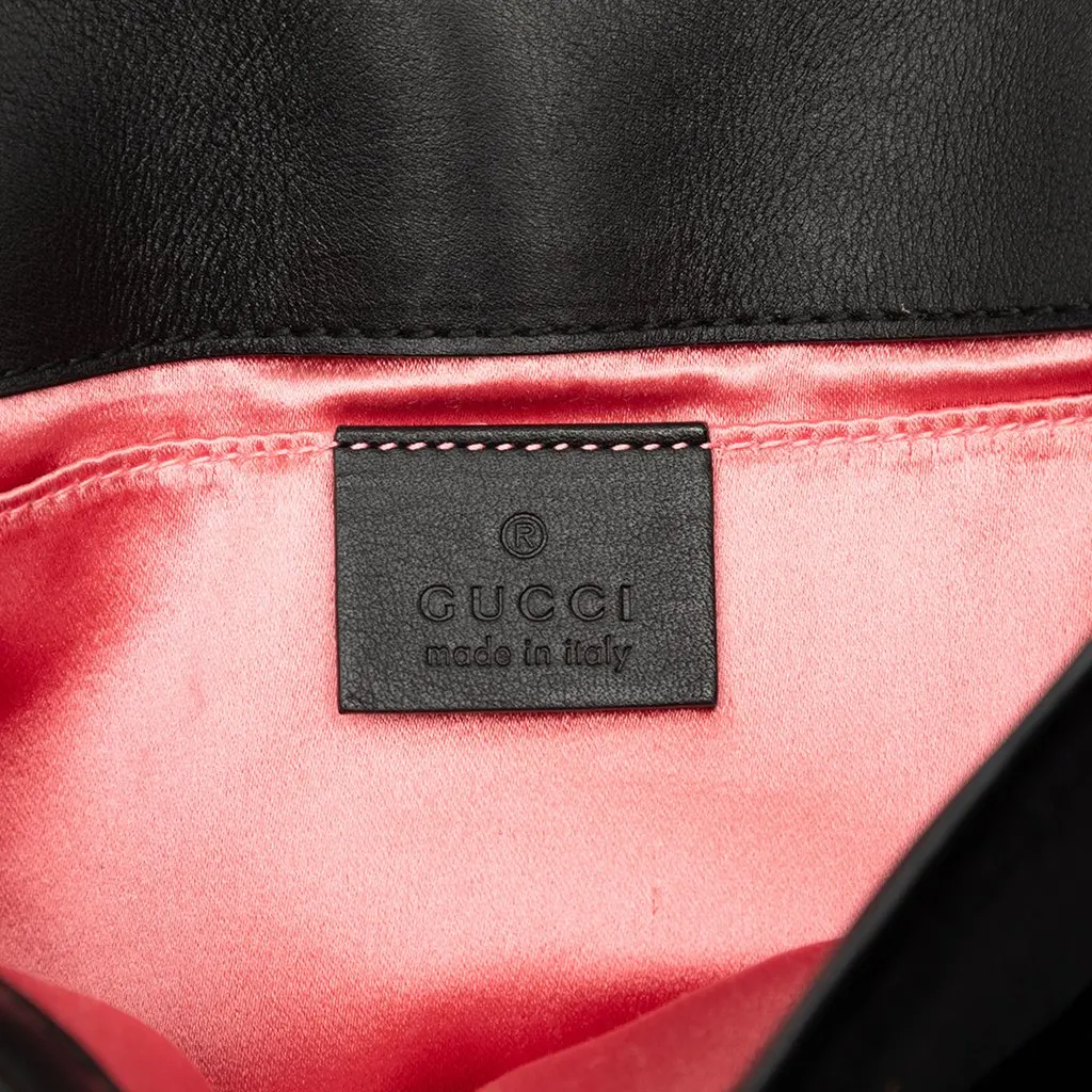 Gucci Small GG Marmont Matelasse Velvet Shoulder Bag Black Velvet Very good - Box View