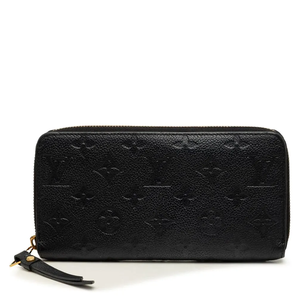 Louis Vuitton Monogram Empreinte Zippy Long Wallet Black Leather Very good - Front View