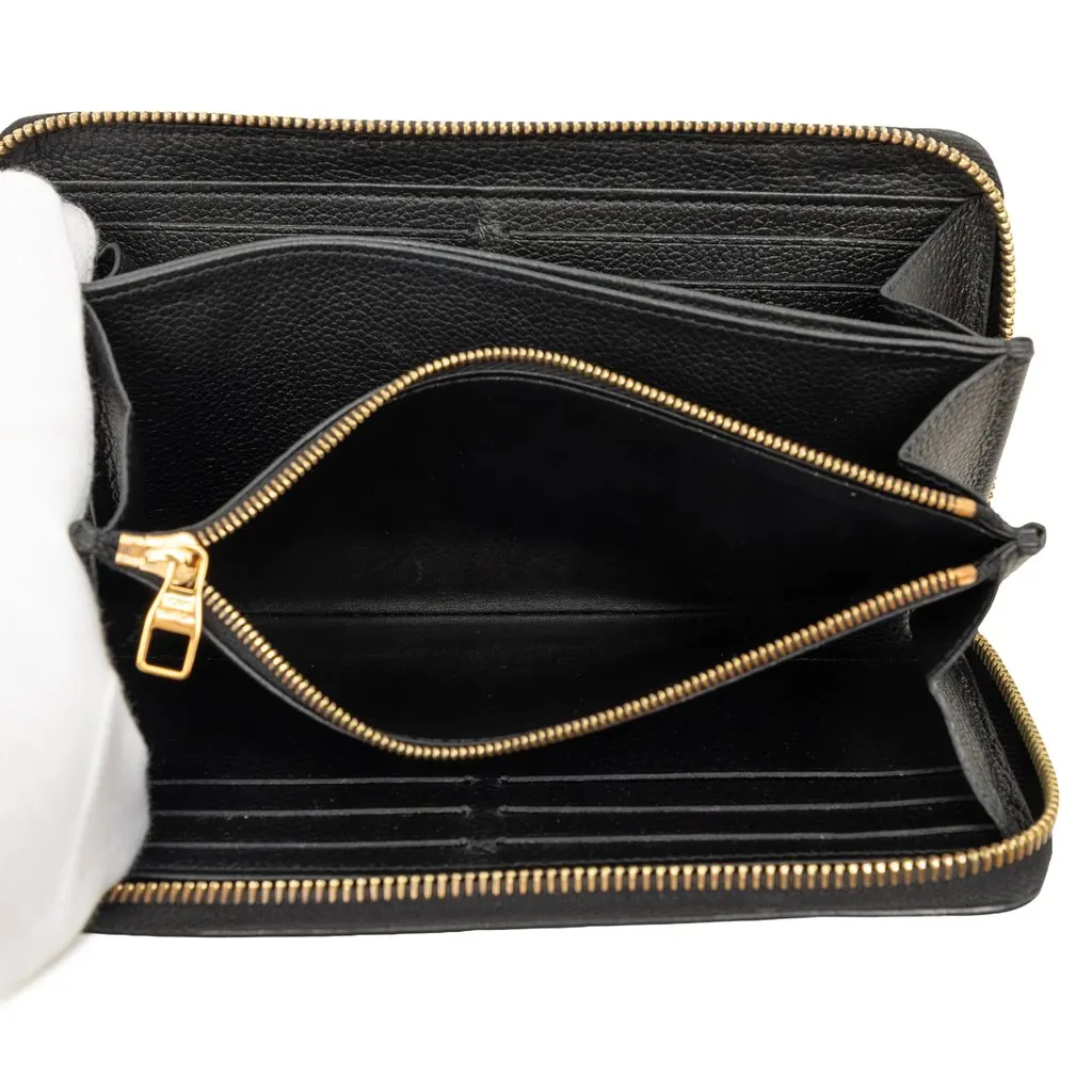 Louis Vuitton Monogram Empreinte Zippy Long Wallet Black Leather Very good - Model View
