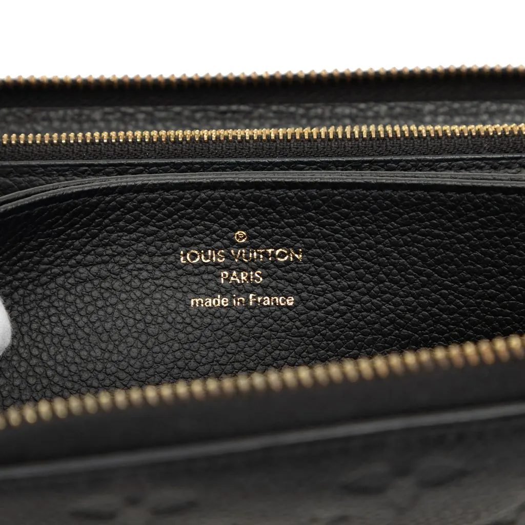 Louis Vuitton Monogram Empreinte Zippy Long Wallet Black Leather Very good - Box View