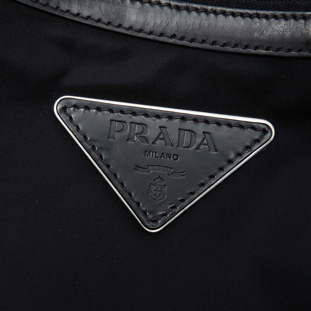 Prada Tessuto Stampato Rose Shoulder Bag Black Very good - Box View
