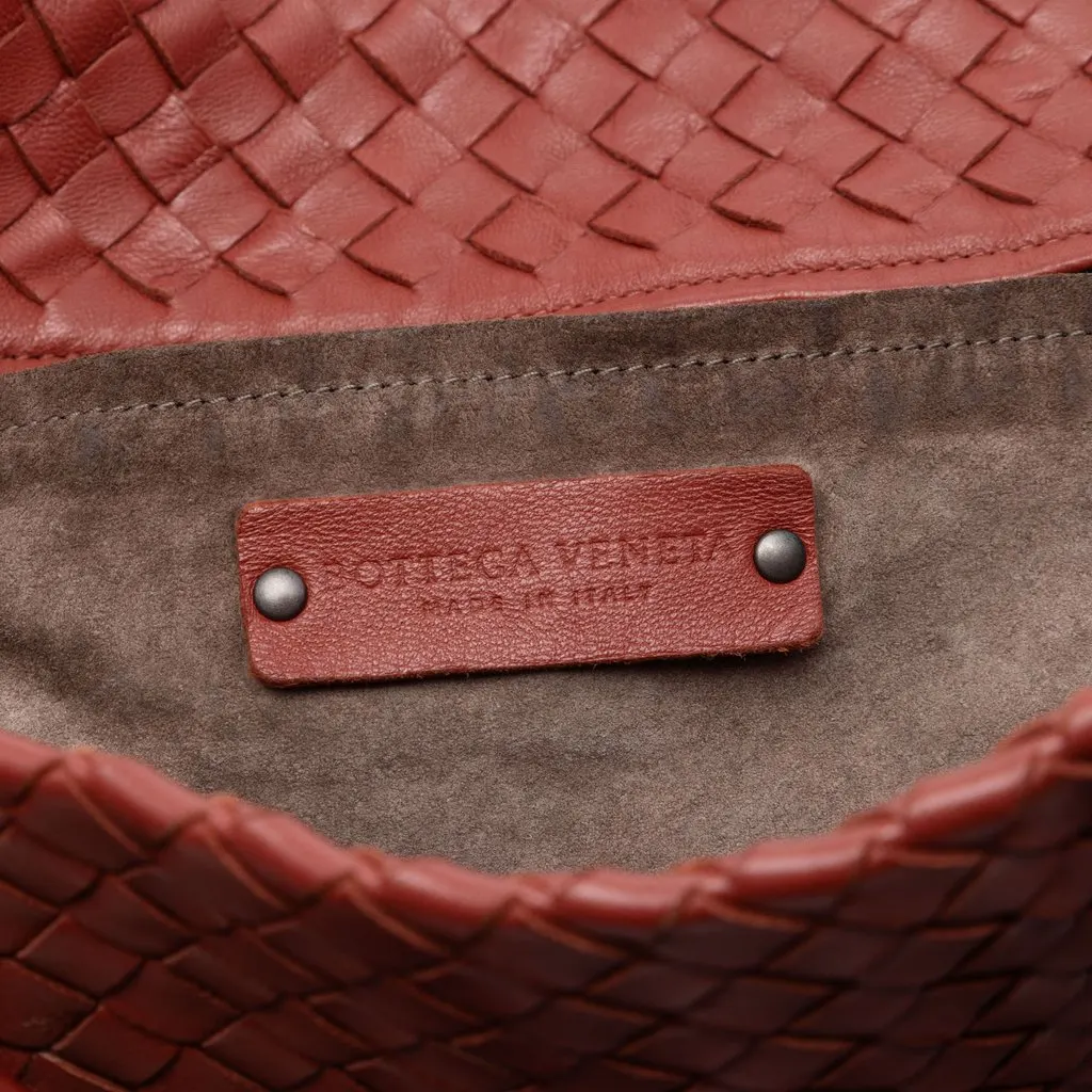 Bottega Veneta Medium Nappa Intrecciato Cesta Tote Red Leather Very good - Box View