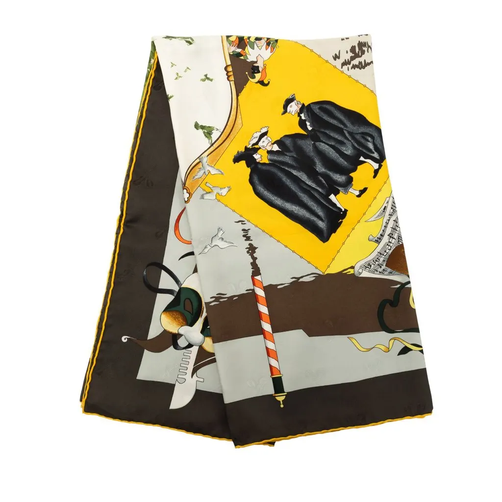 Hermès Le Carnaval de Venise Silk Scarf 90