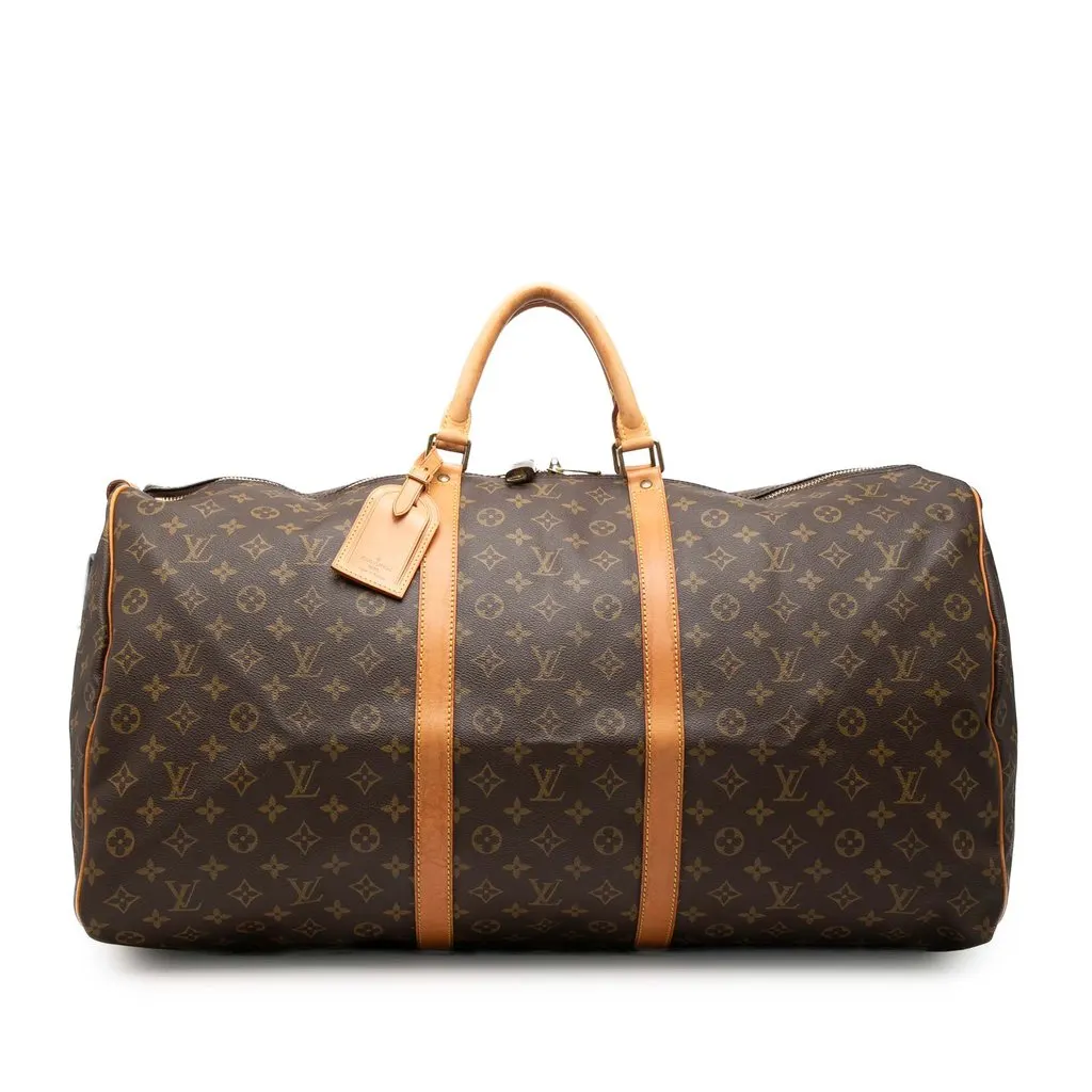 Louis Vuitton Monogram Keepall 60 Brown Good - Front View