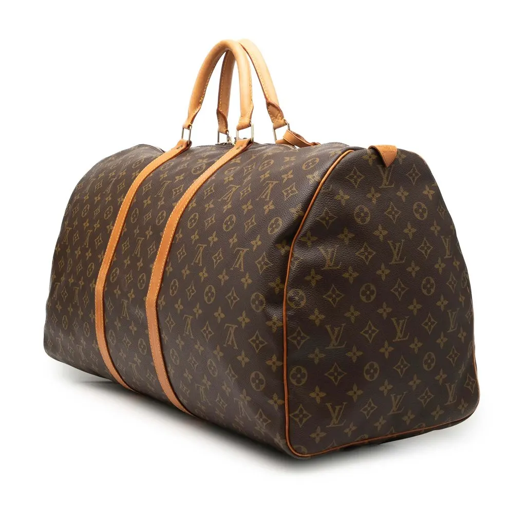 Louis Vuitton Monogram Keepall 60 Brown Good - Back View