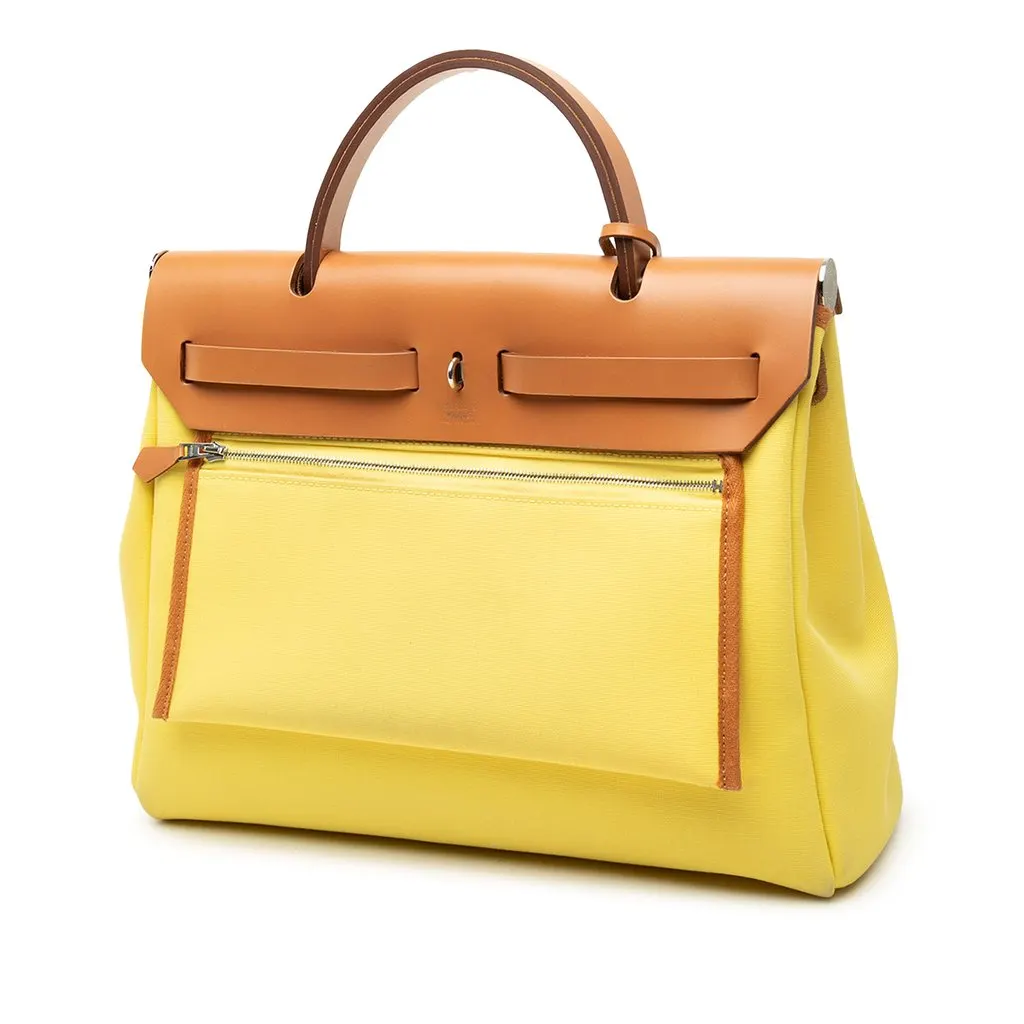 Hermès Toile Herbag Zip 31 Yellow Canvas Very good - Back View