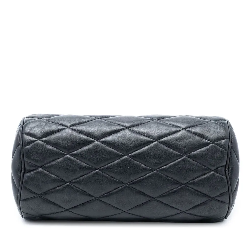 Saint Laurent Small Quilted Lambskin Sade Tube Bag Black Leather Very good - Inside View