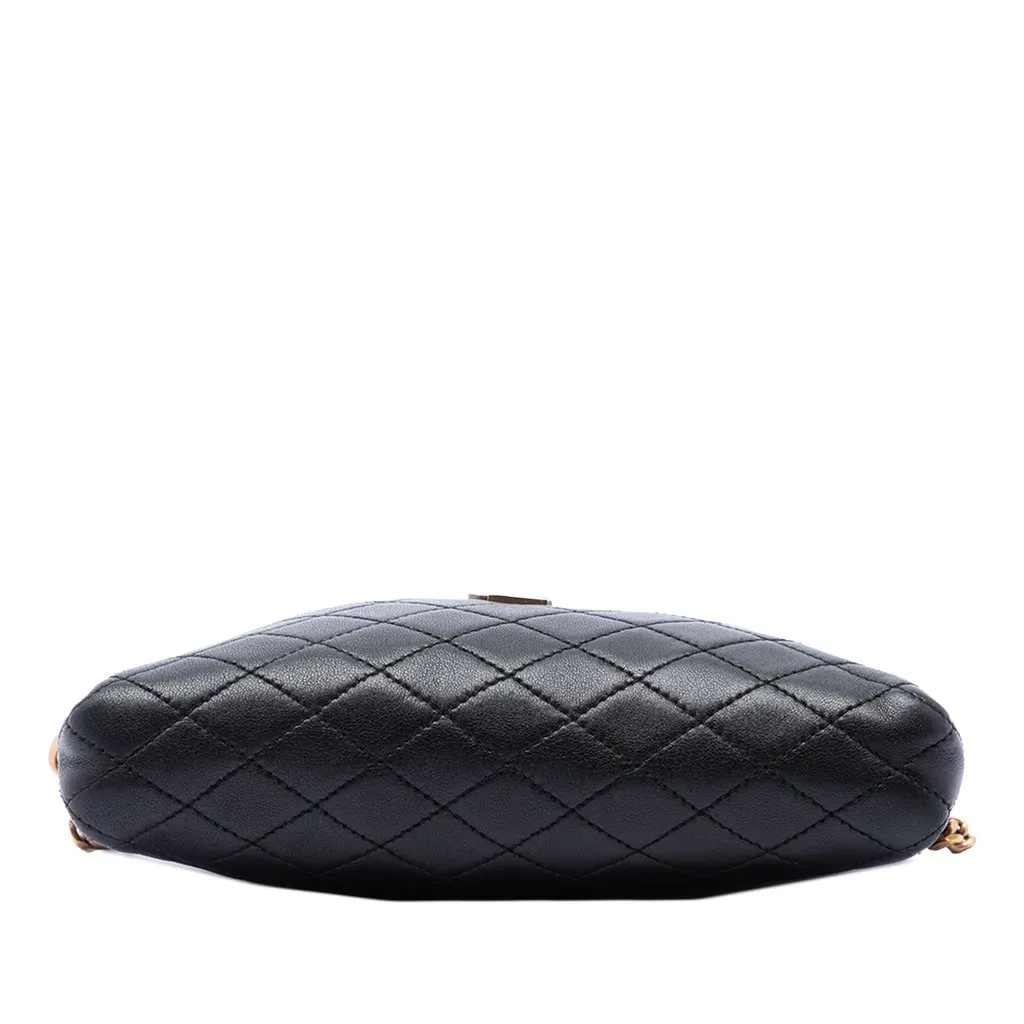 Saint Laurent Mini Quilted Lambskin Gaby Zippered Pouch Black Leather Very good - Inside View