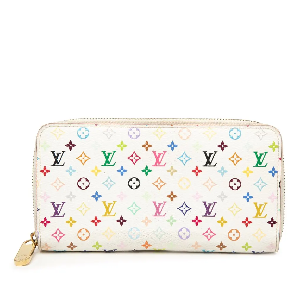 Louis Vuitton Monogram Multicolore Zippy Long Wallet White Very good - Front View