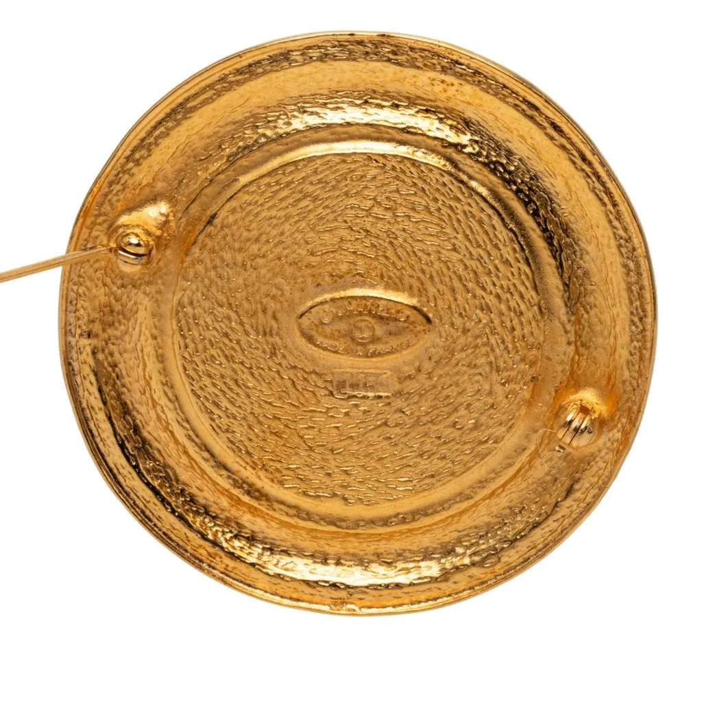 Chanel Gold Plated 31 Rue Cambon Round Brooch Gold Metal Very good - Inside View