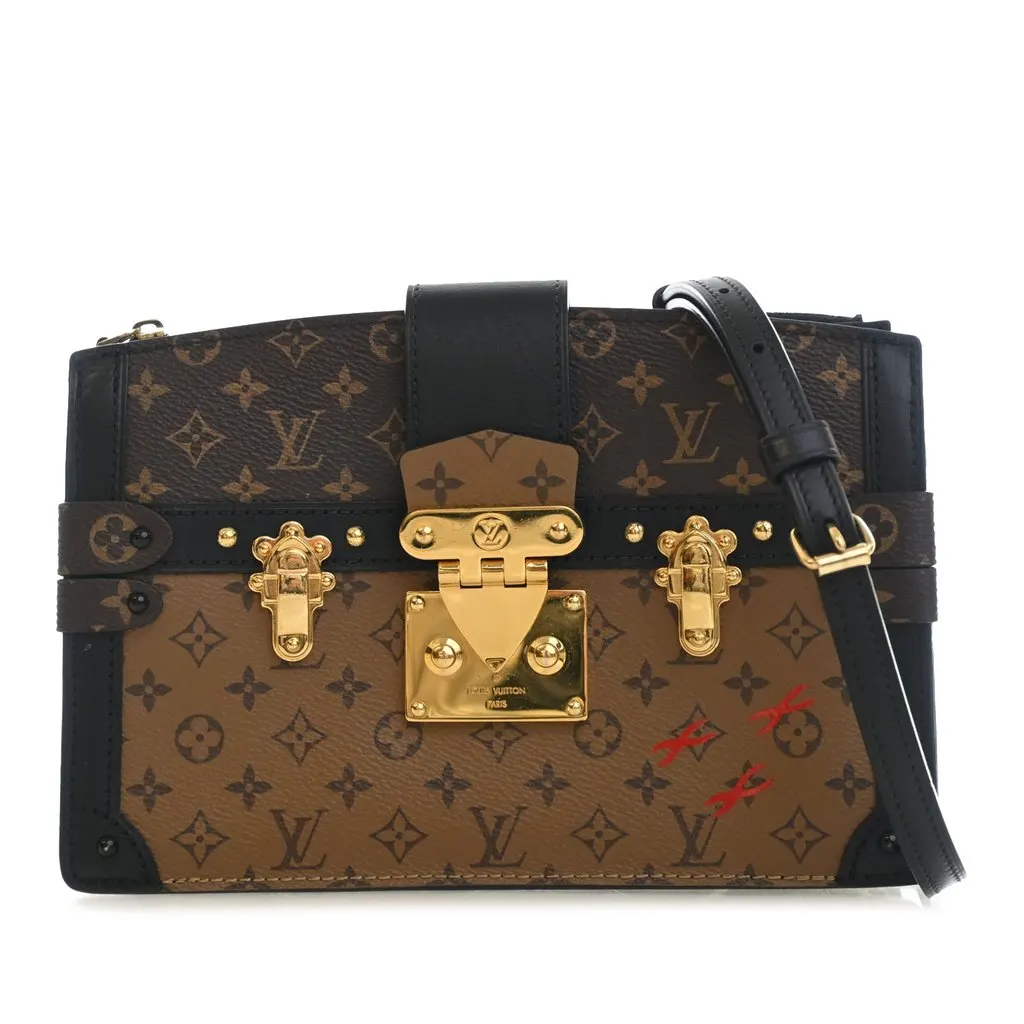 Louis Vuitton Monogram Reverse Trunk Clutch Brown Very good - Front View