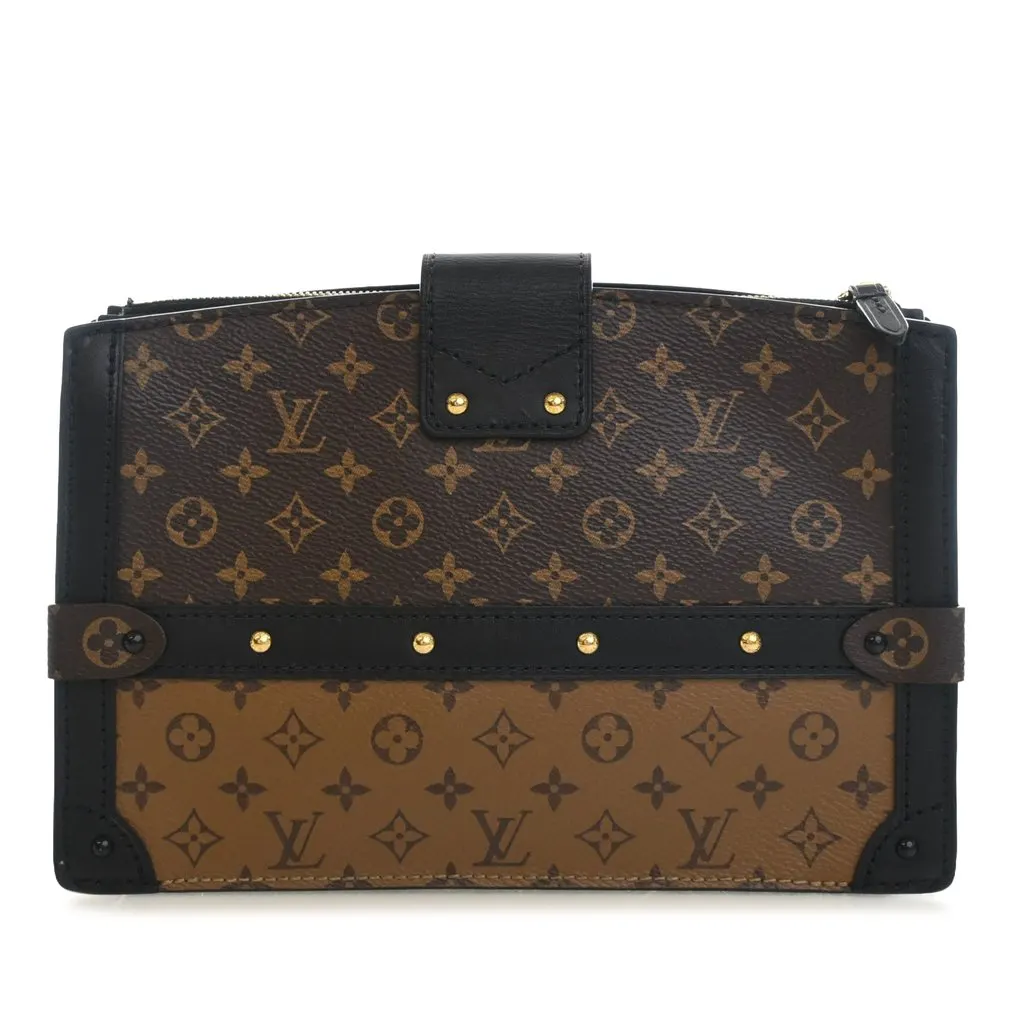 Louis Vuitton Monogram Reverse Trunk Clutch Brown Very good - Back View