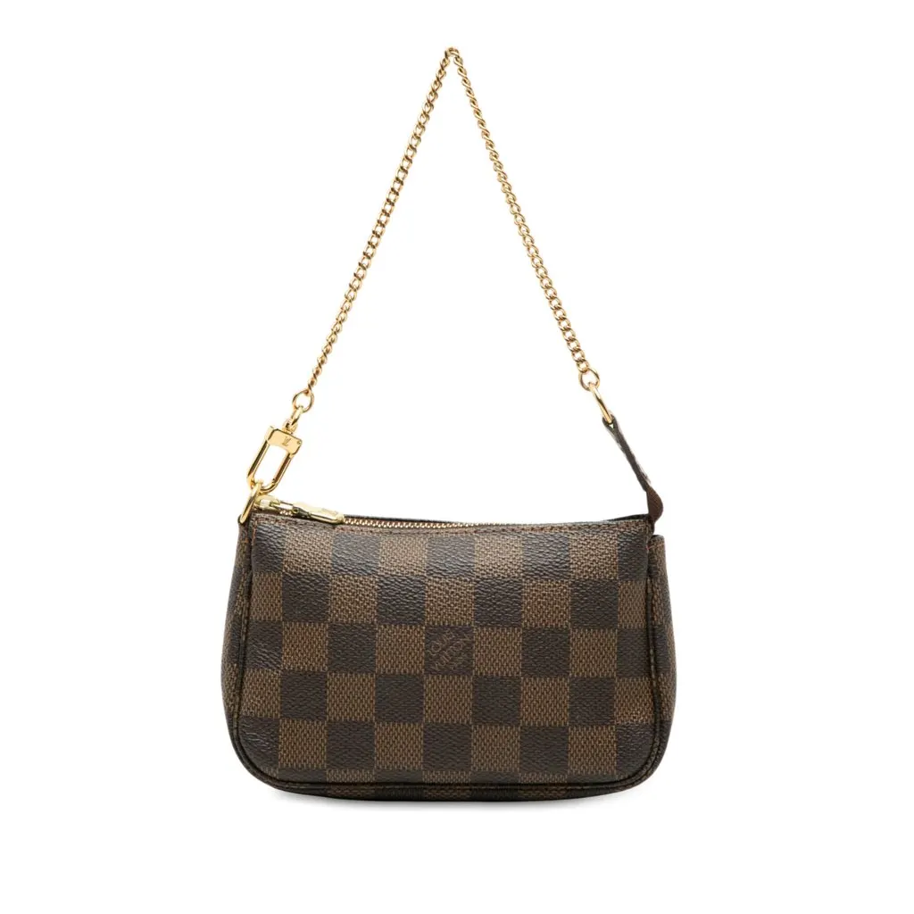 Louis Vuitton Damier Ebene Mini Pochette Accessoires Brown Canvas Very good - Front View