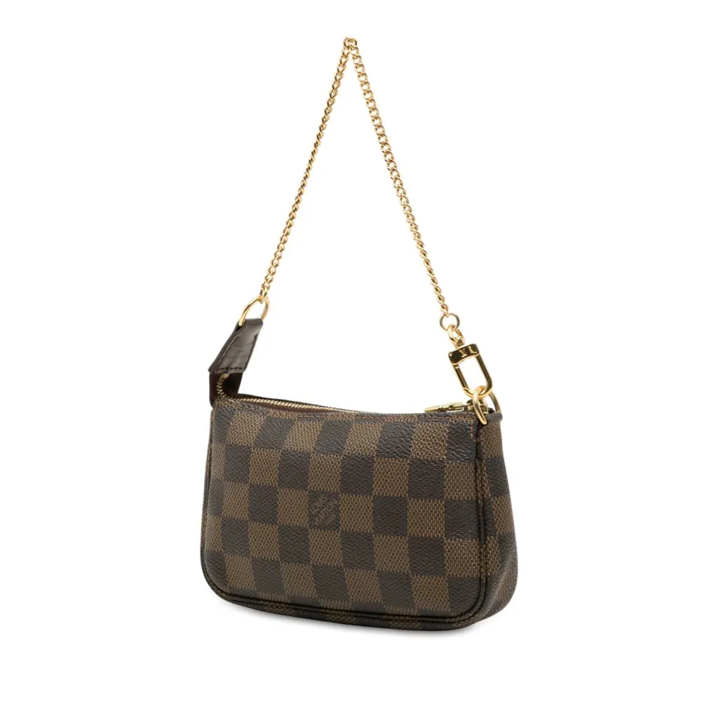Louis Vuitton Damier Ebene Mini Pochette Accessoires Brown Canvas Very good - Back View