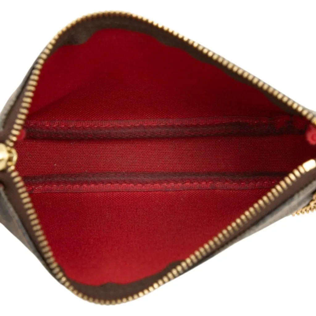 Louis Vuitton Damier Ebene Mini Pochette Accessoires Brown Canvas Very good - Model View