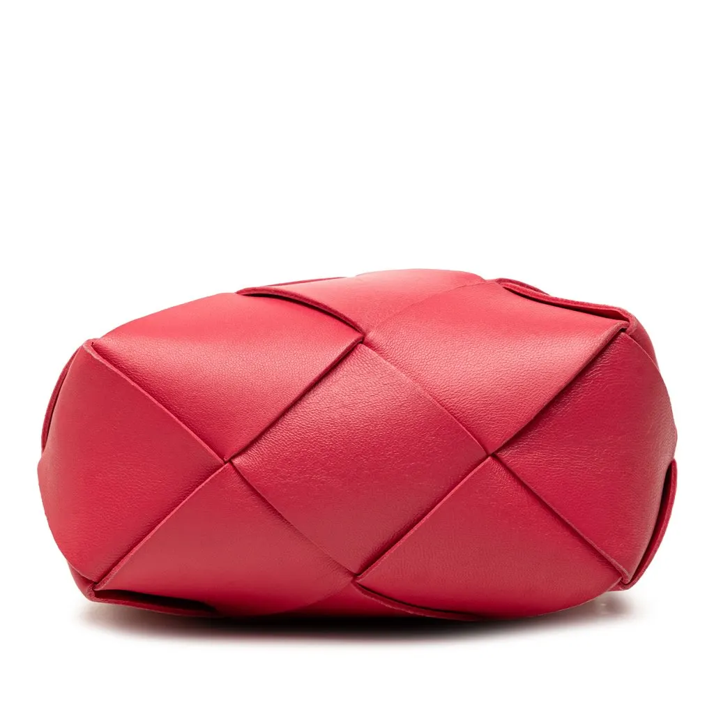 Bottega Veneta Mini Lambskin Intrecciato Cassette Camera Bag Pink Leather Very good - Inside View