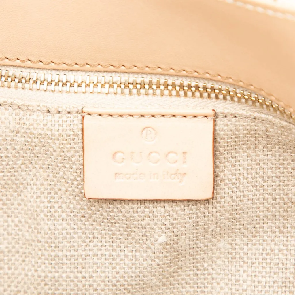 Gucci Flora Canvas Bamboo Handbag White Very good - Box View