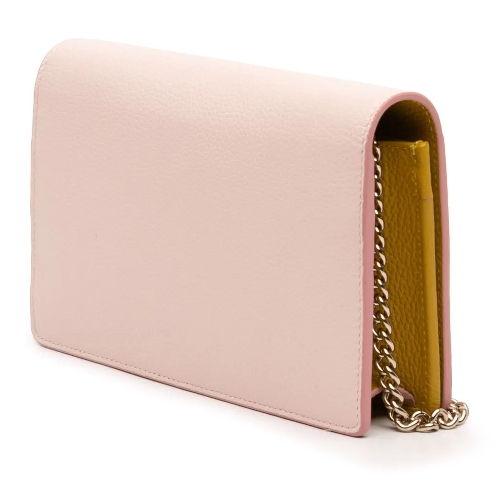 Gucci GG Marmont Calfskin Wallet On Chain Pink Leather Very good - Back View