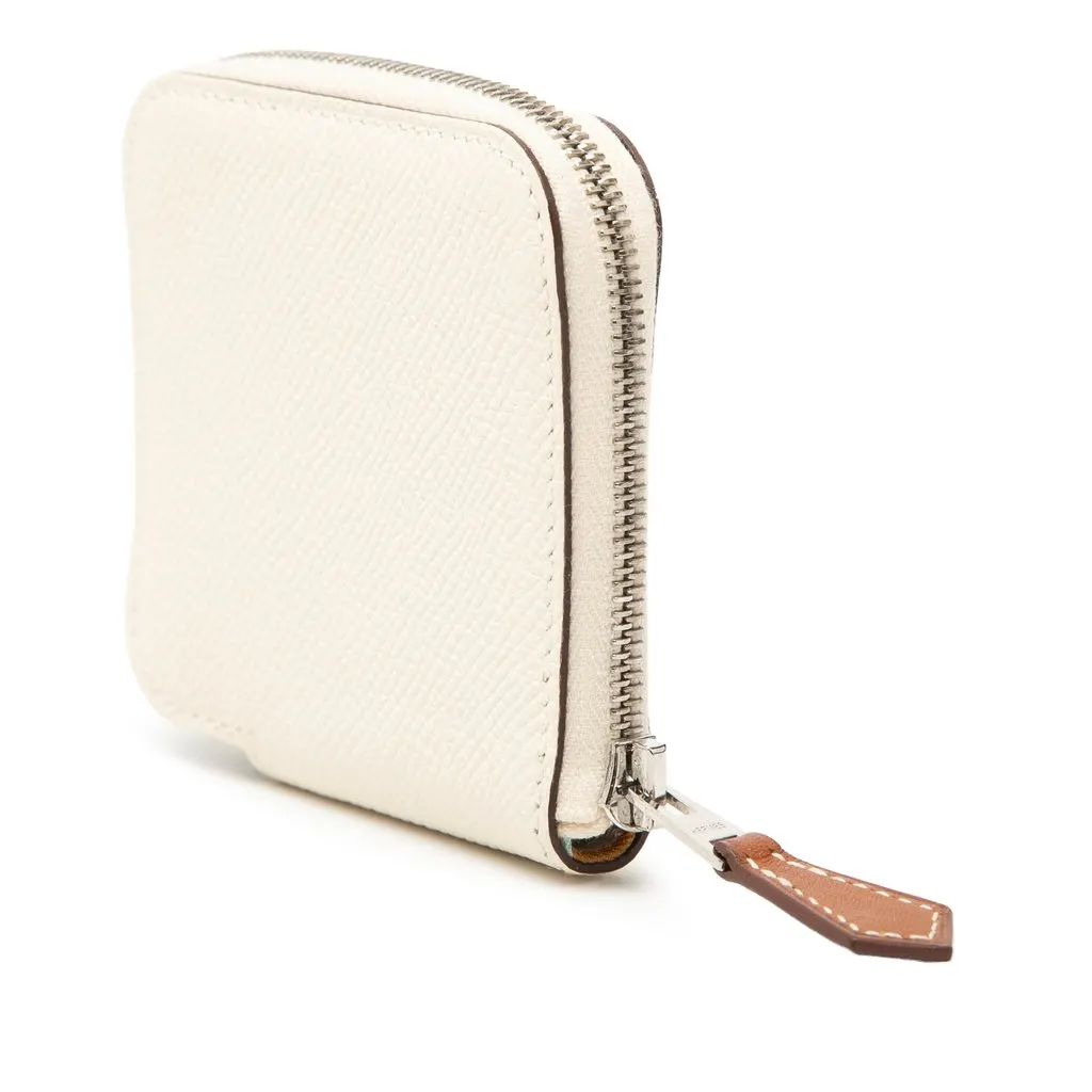 Hermès Epsom Silk'In Compact Wallet White Leather Very good - Back View