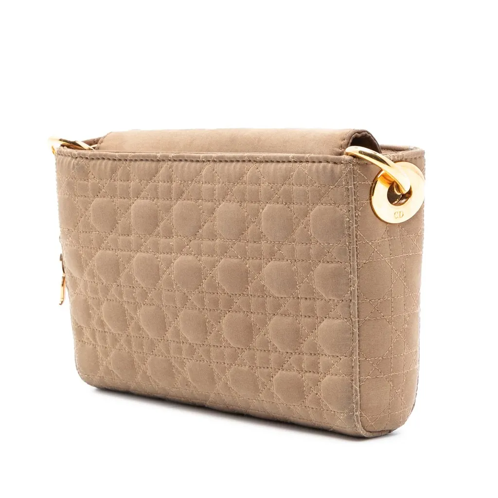 Dior Suede Cannage Lady Dior Crossbody Brown Leather Very good - Back View