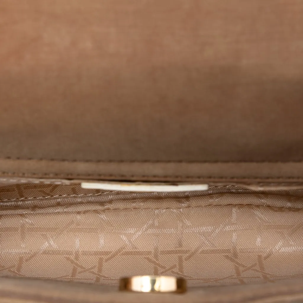 Dior Suede Cannage Lady Dior Crossbody Brown Leather Very good - Model View