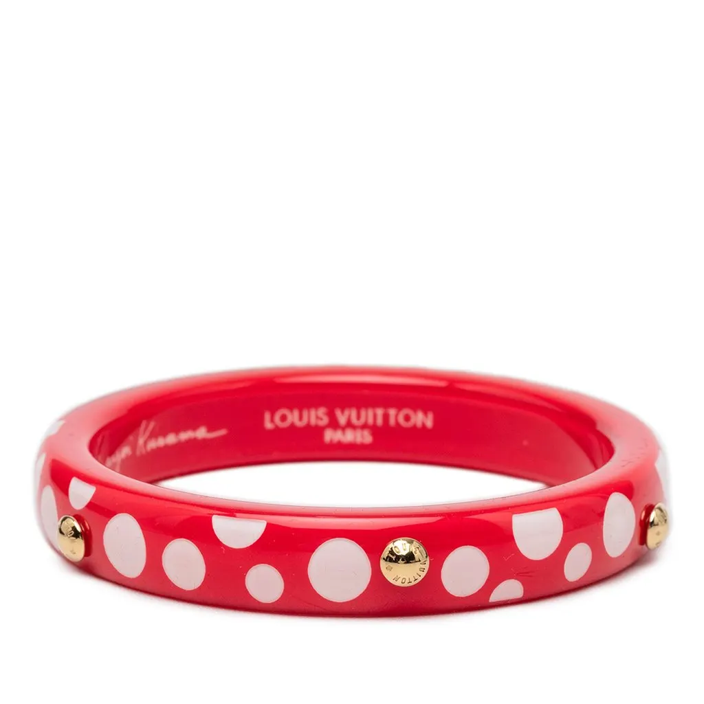 Louis Vuitton Yayoi Kusama Dot Infinity Bangle PM Red Plastic Very good - Front View