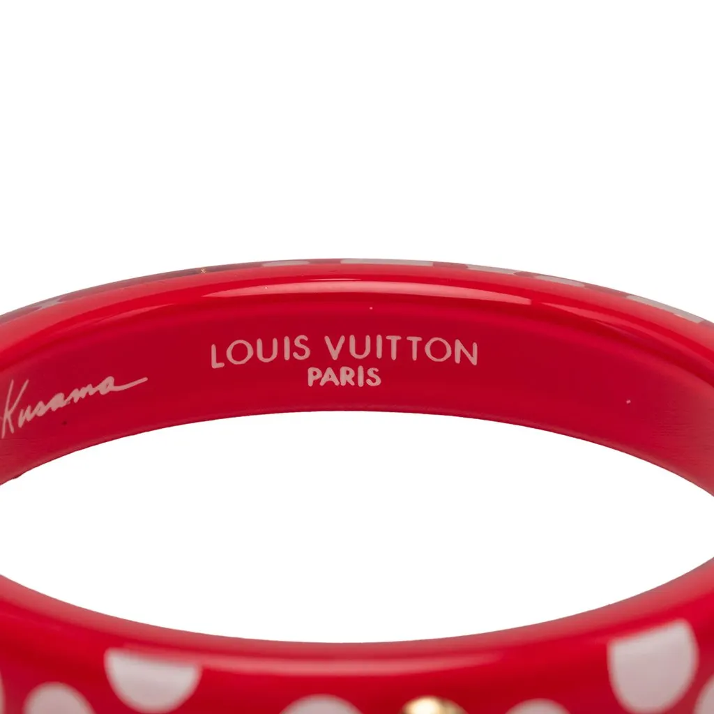 Louis Vuitton Yayoi Kusama Dot Infinity Bangle PM Red Plastic Very good - Model View