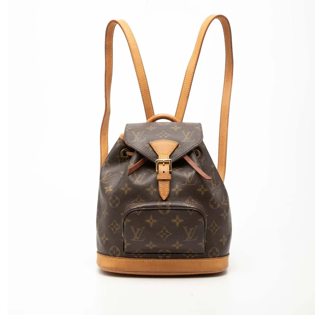 Louis Vuitton Monogram Mini Montsouris Brown Good - Front View