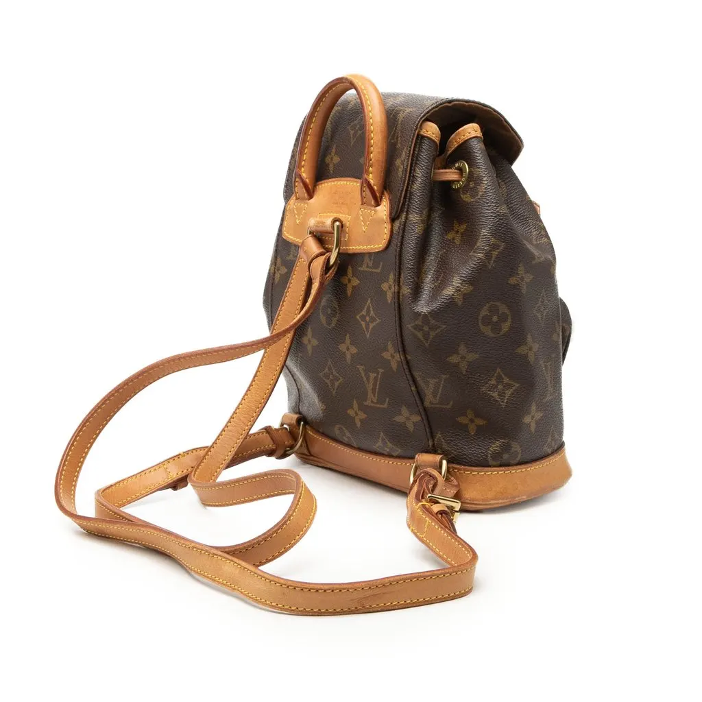 Louis Vuitton Monogram Mini Montsouris Brown Good - Back View