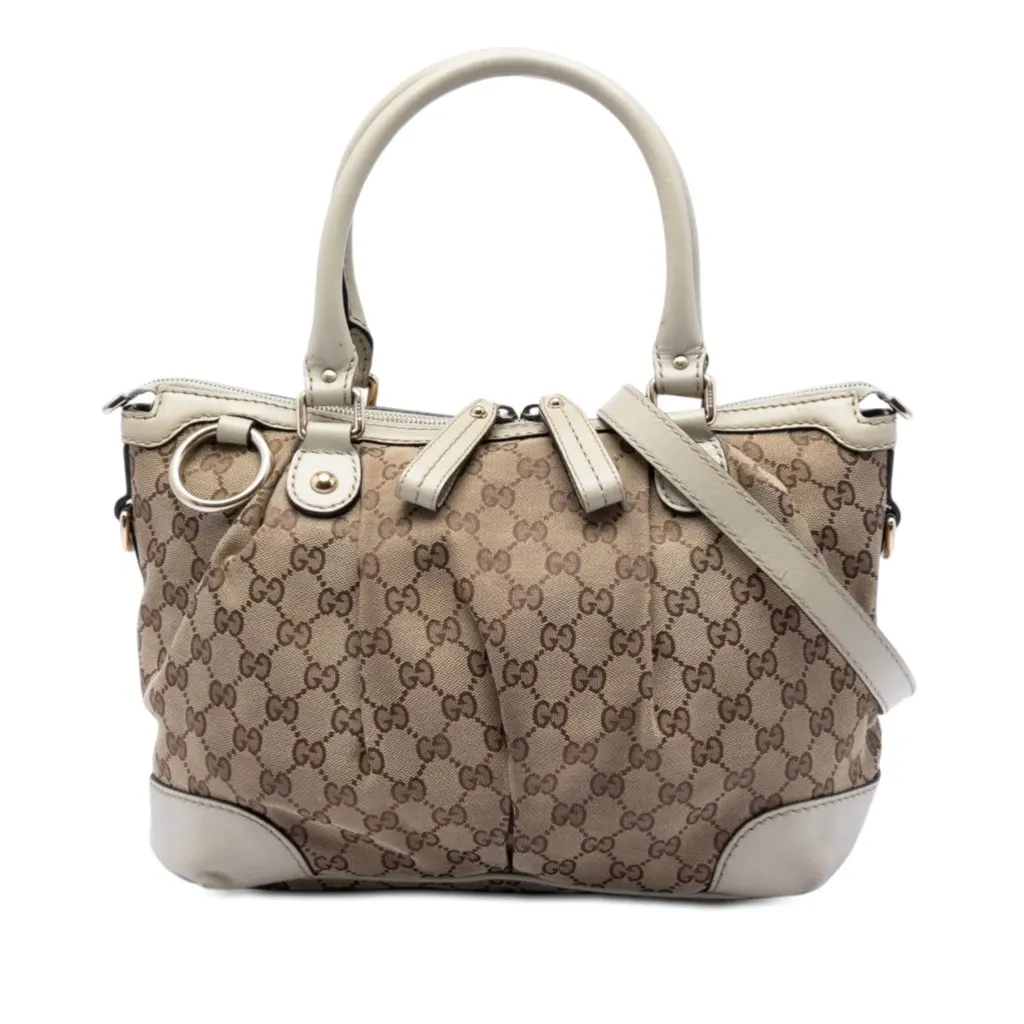 Gucci GG Canvas Sukey Satchel Beige Very good - Front View
