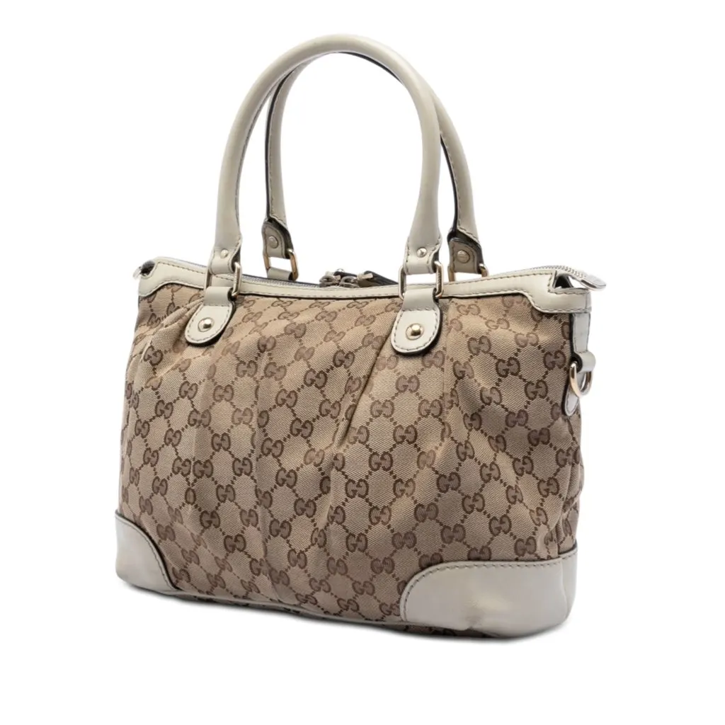 Gucci GG Canvas Sukey Satchel Beige Very good - Back View