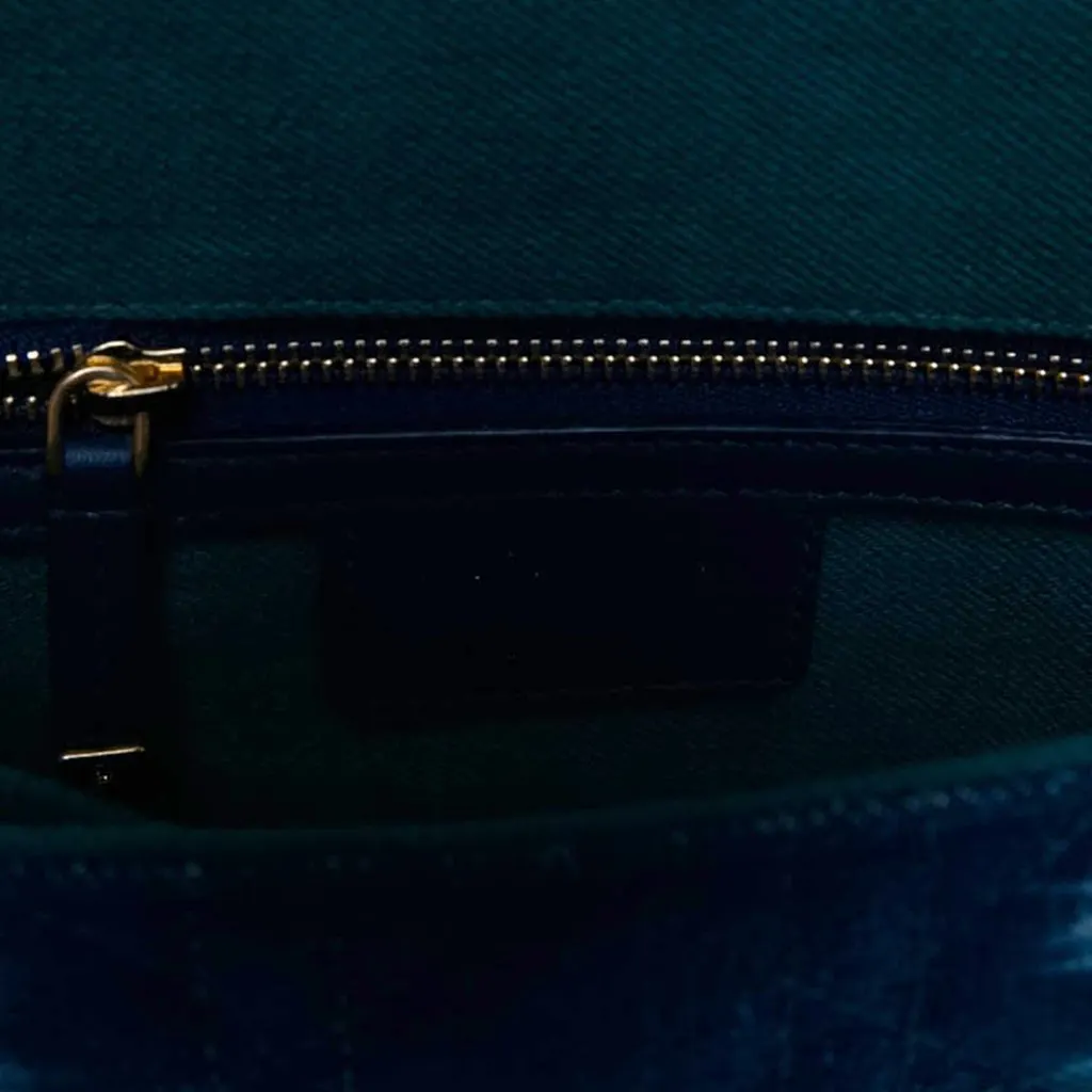Dior Small Denim Cannage Tie Dye Caro Bag Green Denim Good - Box View