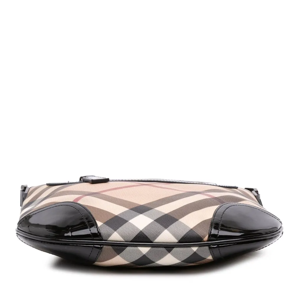 Burberry Supernova Check Coated Canvas Dryden Crossbody Beige Canvas Good - Inside View