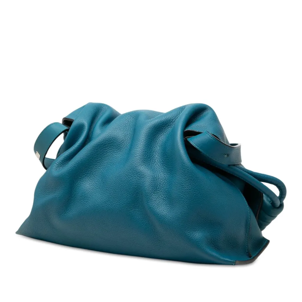 Loewe Nappa Flamenco Flap Crossbody Blue Leather Very good - Back View
