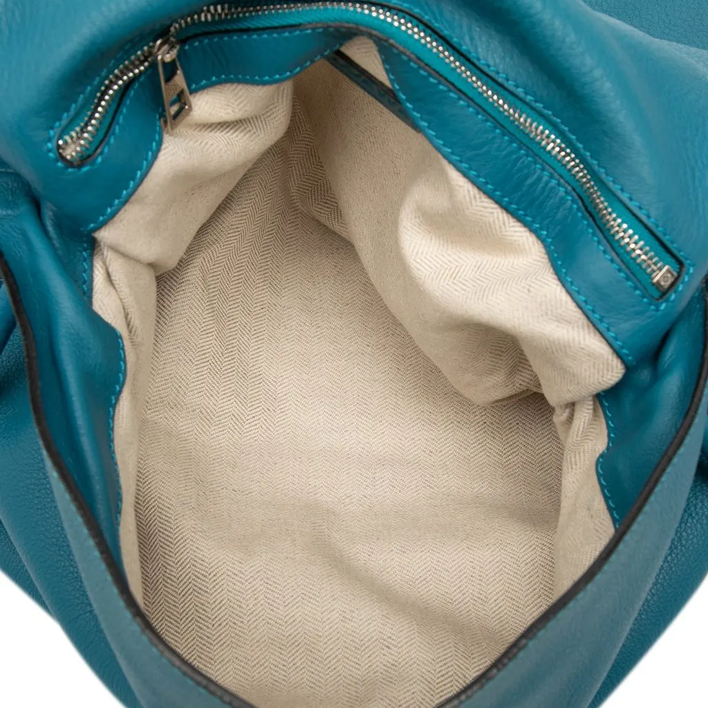 Loewe Nappa Flamenco Flap Crossbody Blue Leather Very good - Model View