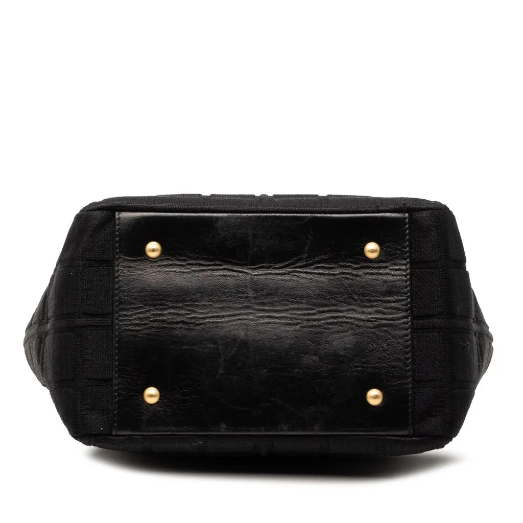 Chanel Jersey CC Chocolate Bar Shoulder Bag Black Very good - Inside View