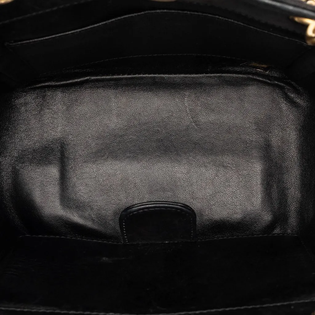 Chanel Jersey CC Chocolate Bar Shoulder Bag Black Very good - Model View